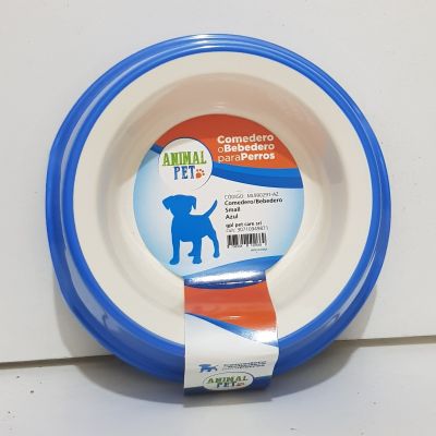 Comedero o bebedero para perro small - azul y blanco