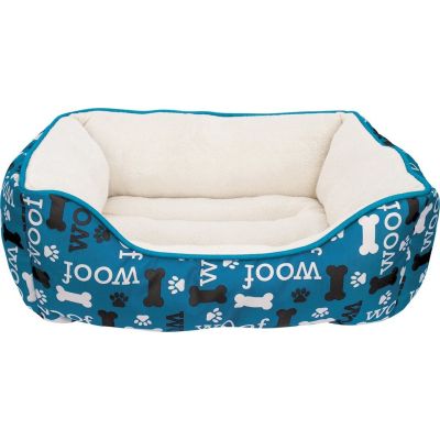 Dogit Dog Rectangular Cuddle Bed Woof | Azul 60 x 51 x 23 cm