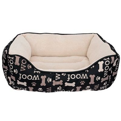 Dogit Dog Rectangular Cuddle Bed Woof | Negro 60 x 51 x 23 cm