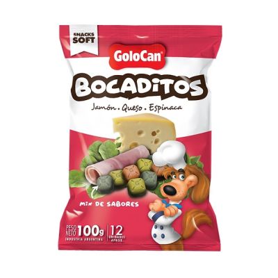 Golocan Bocaditos de Jamon - Queso y Espinaca para Perro  