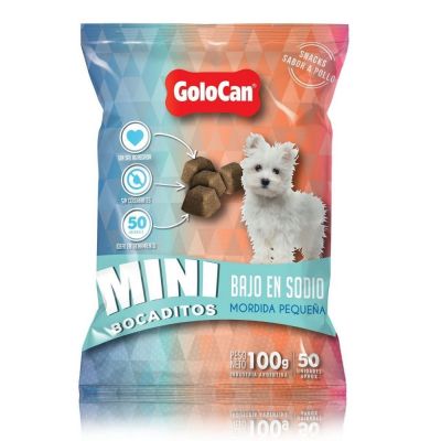 Golocan Mini Bocaditos Bajos en Sodio para Perro  | 100gr