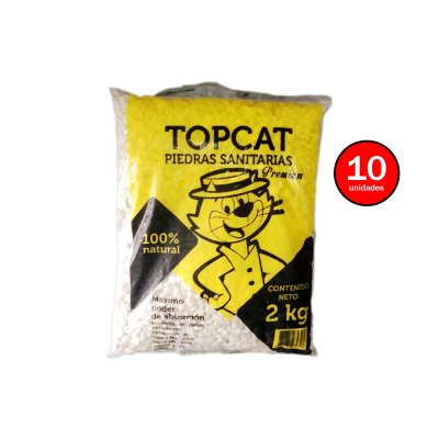Piedras Sanitarias Topcat Premium 2kg X 10 unidades Gato