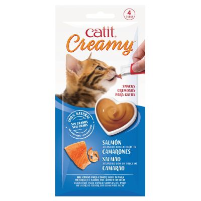 Catit Creamy - Caja x 12 Sobres - Cada Sobre Contiene 4 Tubos x 10 g | Salmon