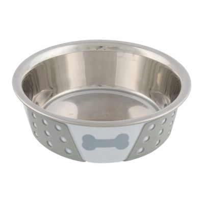 Trixie Comedero de acero inoxidable con silicona
