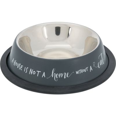 Comedero chico de acero inoxidable para gatos