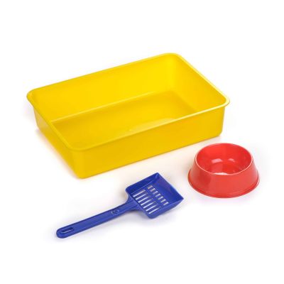 Per-ros Kit Perros y Gatos Bandeja, Pala y Comedero