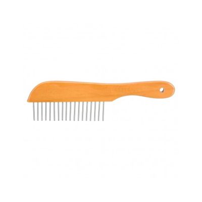 Per-ros Peine 20 Dientes Largos Mango Madera Perros y Gatos 